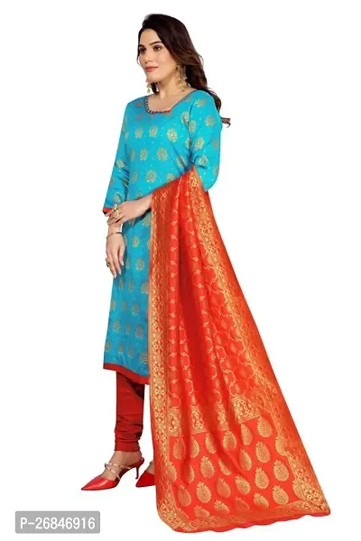 Classic Banarasi Silk Jacquard Dress Material with Dupatta for Women-thumb2