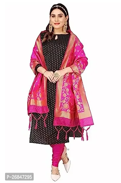 Classic Banarasi Silk Jacquard Dress Material with Dupatta for Women