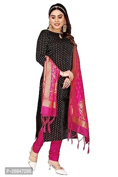 Classic Banarasi Silk Jacquard Dress Material with Dupatta for Women-thumb4