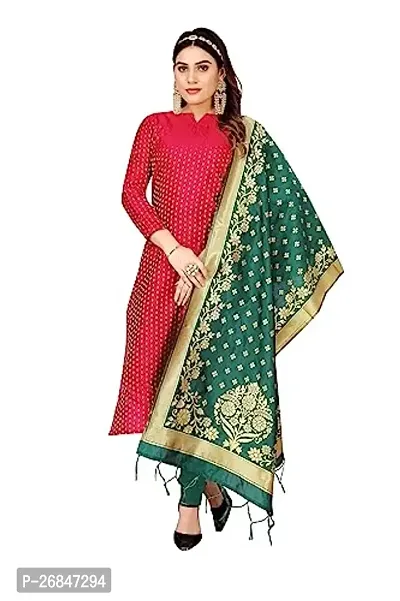 Classic Banarasi Silk Jacquard Dress Material with Dupatta for Women-thumb2