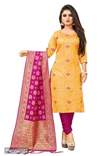 Classic Banarasi Silk Dress Material with Dupatta