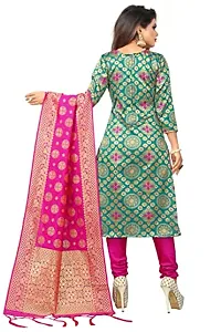 Classic Banarasi Silk Dress Material with Dupatta-thumb1