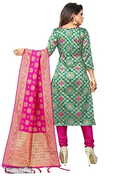 Classic Banarasi Silk Dress Material with Dupatta-thumb2