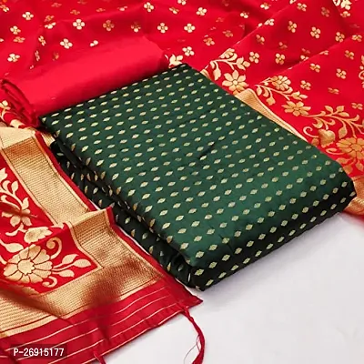 Classic Banarasi Silk Dress Material with Dupatta-thumb0