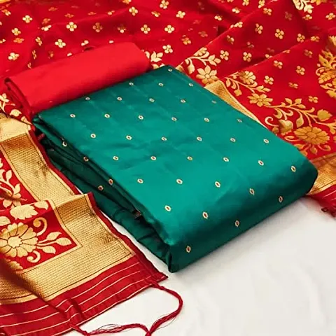Stylish Banarasi Silk Unstitched Printed Suit