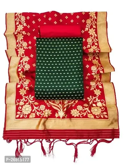 Classic Banarasi Silk Dress Material with Dupatta-thumb2