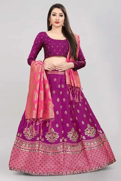 Stylish Art Silk Lehenga Choli Set For Women