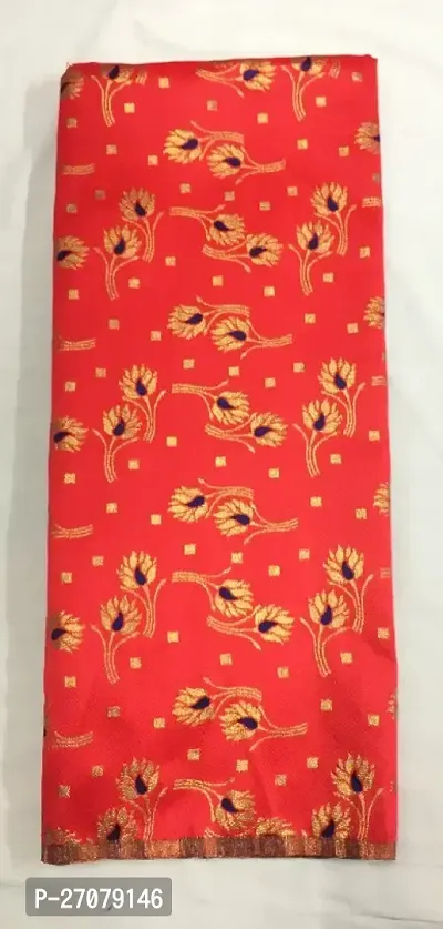 Womens Red Banarasi Silk Woven Suit Top Fabric (TP_MAHI)