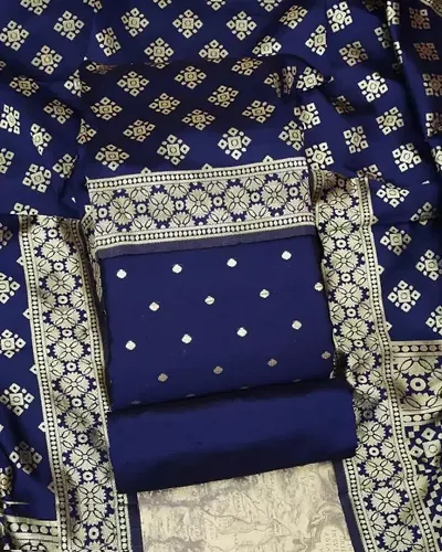 Womens Jacquard Banarasi Silk Woven Salwar Suit (Dress) Material With Dupatta.(TB_SQ)