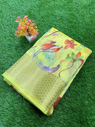 Glamorous Cotton Saree with Blouse piece 