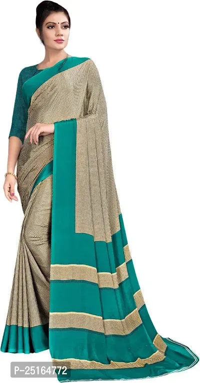 Stylish Crepe Saree With Blouse Piece For Women