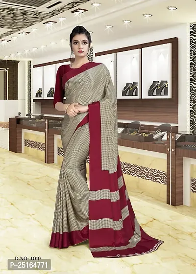 Stylish Crepe Saree With Blouse Piece For Women