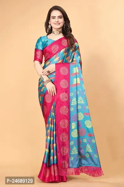 Classic Brasso Saree with Blouse piece Sarees For Women