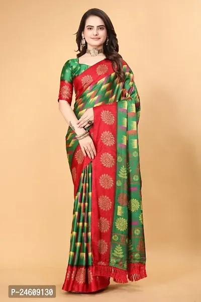 Classic Brasso Saree with Blouse piece Sarees For Women-thumb0