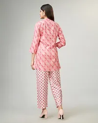 Kandora Fashion Women's Cotton Blend Digital Printed Co-ord Set Color Pink-thumb1