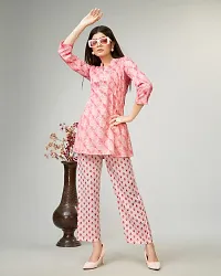 Kandora Fashion Women's Cotton Blend Digital Printed Co-ord Set Color Pink-thumb4
