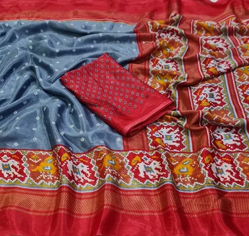 New In Silk Blend Saree with Blouse piece 