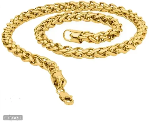 Alluring Golden Brass Crystal Chain For Men-thumb0
