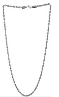 Alluring Silver Silver Plated Crystal Chain For Men-thumb1