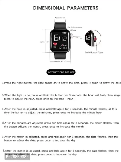 Black Square Led, Most Selling Latest Trending Smart Digital Watches for unisex, Digital Watch, Unisex Watches, Trending Classy Sports Led Band For Boys  Girls-thumb2