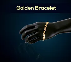 Golden Watch Day  Date Functioning Wrist Watch For Men  Boys, Free Designer Bold Bracelet For Boys, Quartz Golden Bracelet Wrist Watch Design Gold Plated Analogue Chain Watch-thumb1