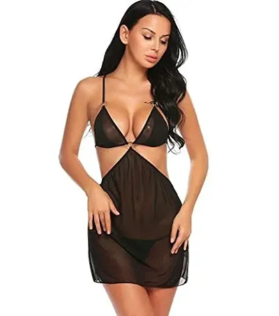 Women Lace Nightwear Babydoll Lingerie Nightie with Panty.