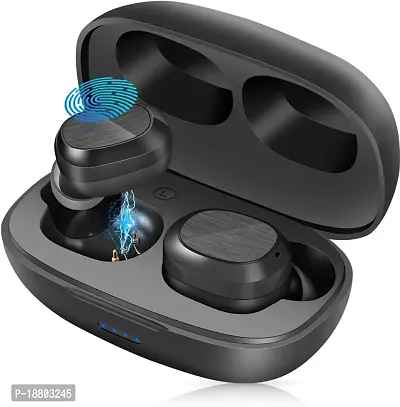 Stylish Black In-ear Bluetooth Wireless Headphones With Microphone