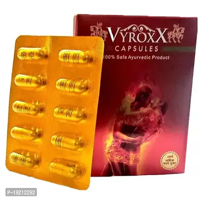 Vyroxx Ayurveda Pure, Natural and Original Shilajeet/Shilajit Resin For Strength, Stamina, Endurance and Power- (Pack of 1) 10 Caps