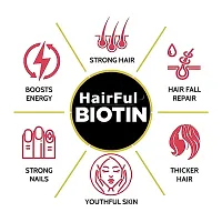 HairFul Biotin for Hair Growth 10000mcg, Supplement for Hair Growth, Strong Hair and Glowing Skin (Pack of 2)-thumb3