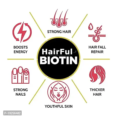 HairFul Biotin for Hair Growth 10000mcg, Supplement for Hair Growth, Strong Hair and Glowing Skin (Pack of 2)-thumb4