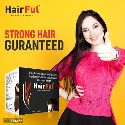 HairFul Biotin for Hair Growth 10000mcg, Supplement for Hair Growth, Strong Hair and Glowing Skin (Pack of 2)-thumb3