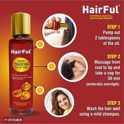 HairFul Red Onion Hair Oil For Hair Growth  Hair Fall Control Hair Oil for Stronger  Shiny Hair - 120 ML-thumb2