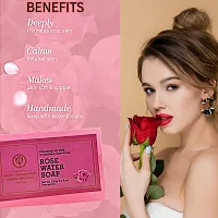 Rose Water Handmade Soap Combo Of 2 Pcs Herbal Bathing Soap For Hydrated Glowing Smooth Velvety Skin With Pure Gulab Jal And Other Essential Oils Soap 2 X 125Gm-thumb2