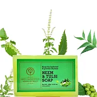 Neem And Tulsi Handmade Soap Combo Of 2 Pcs Pious Herbal Bathing Soap For Hydrated Glowing Healthy Skin Soap 2 X 125Gm-thumb1