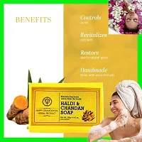 Haldi Chandan Handmade Soap Combo Of 2 Pcs Herbal Bathing Soap For Glowing Healthy Skin With Essential Oils Soap 2 X 125Gm-thumb2