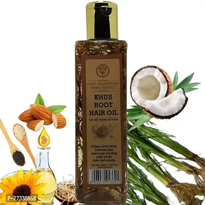Khus Root Hair Oil Original Submerged Khus Roots For Enhanced Effectivity Calms Mind Relives Tension 210 Ml