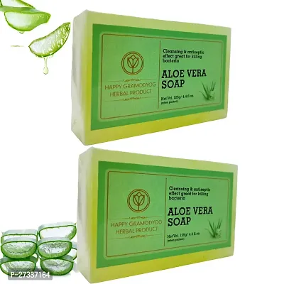 Handmade Aloe Vera Soap Combo Of 2 Pcs Hydrate And Nourishes Skin Natural Soap With Essential Oils Anti Ageing And Anti Septic Soap 125 G X 2