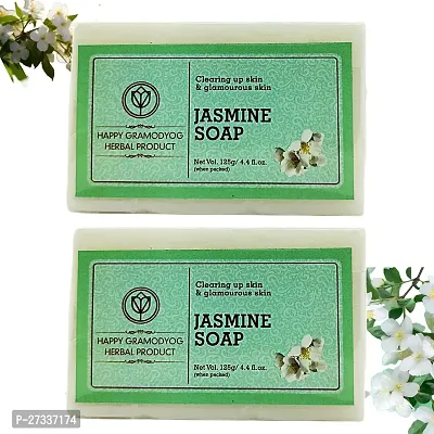 Jasmine Handmade Soap Combo Of 2 Pcs For Glamourous Clean Healthy Skin Deep Cleaning Anti Bacterial Moisturising Soap For All Skin Types 2 X 125Gm