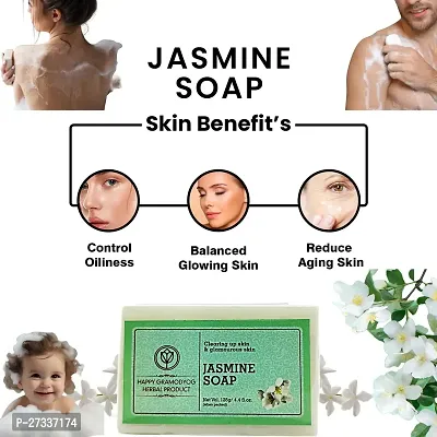 Jasmine Handmade Soap Combo Of 2 Pcs For Glamourous Clean Healthy Skin Deep Cleaning Anti Bacterial Moisturising Soap For All Skin Types 2 X 125Gm-thumb3