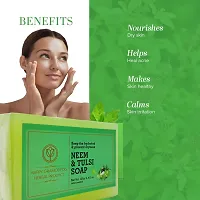 Neem And Tulsi Handmade Soap Combo Of 2 Pcs Pious Herbal Bathing Soap For Hydrated Glowing Healthy Skin Soap 2 X 125Gm-thumb2