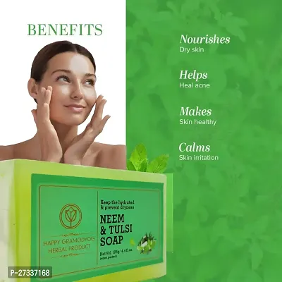 Neem And Tulsi Handmade Soap Combo Of 2 Pcs Pious Herbal Bathing Soap For Hydrated Glowing Healthy Skin Soap 2 X 125Gm-thumb3