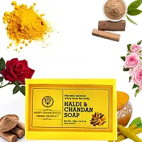 Haldi Chandan Handmade Soap Combo Of 2 Pcs Herbal Bathing Soap For Glowing Healthy Skin With Essential Oils Soap 2 X 125Gm-thumb1