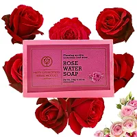 Rose Water Handmade Soap Combo Of 2 Pcs Herbal Bathing Soap For Hydrated Glowing Smooth Velvety Skin With Pure Gulab Jal And Other Essential Oils Soap 2 X 125Gm-thumb1