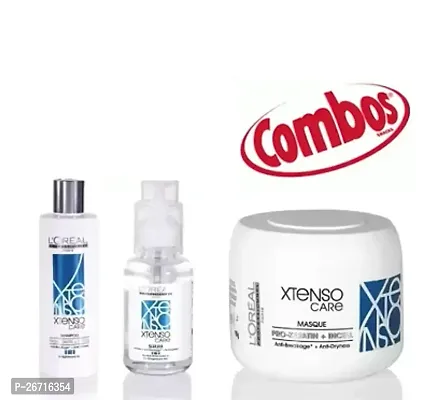 PROFESSIONNEL PARIS Xtenso Care Shampoo + Mask + Serum Combo Pack For Straightened Hair (250Ml + 196Gm + 50Ml)| Hair Care Regimen For Straightened Hair-thumb0