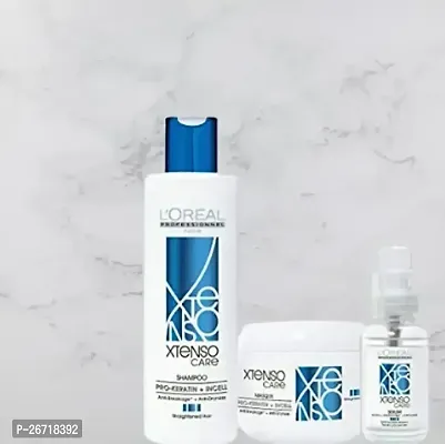 PROFESSIONNEL PARIS Xtenso Care Shampoo + Mask + Serum Combo Pack For Straightened Hair (250Ml + 196Gm + 50Ml)-thumb0