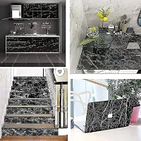 FOKRIM Marble Aluminum Foil Kitchen Stickers Oil-Proof Waterproof Self Adhesive Wallpaper PVC Bathroom Wall Stickers Peel  Stick Contact Paper for Kitchen Fridge Table Furniture-thumb2