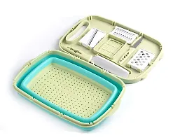 FOKRIM Cutting Board 9 in 1 Multifunctional and Collapsible Chopping Board with Washing Drain Basket 2 Set of Knives Mandoline Slicer Graters and Strainer Foldable Cutting Board-thumb3