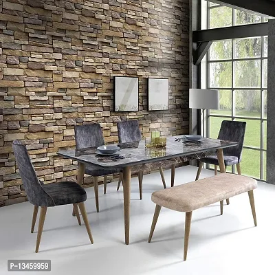 FOKRIM Stone Wallpaper Brick Self-Adhesive Peel and Stick Wallpaper for Wall 45x300cm-thumb5