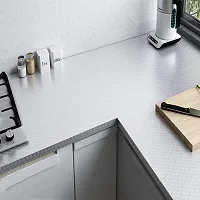 FOKRIM Aluminium Oil Proof Self-Adhesive Anti-Mold and Heat Resistant Kitchen Backsplash Foil Stickers Wallpaper (60X200CM) Size-2m-thumb1