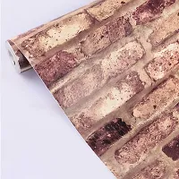 FOKRIM Brick Wallpaper Peel and Stick Wall Sticker, Stone Wallpaper (300 cm X 45 cm)-thumb2